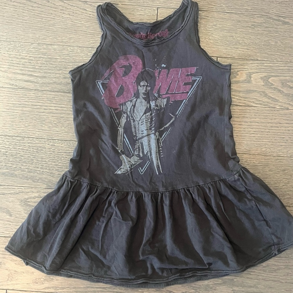 Rowdy Sprout Brown Graphic Tank Dress with Bold Design